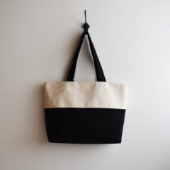 kimono ヴィンテージ帯 トートバッグ【白/黒】