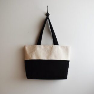 kimono ヴィンテージ帯 トートバッグ【白/黒】